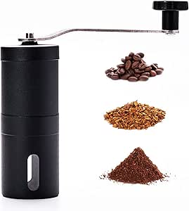 SULIVES 手挽き コーヒーミル ステンレス製 セラミック刃 手動 水洗可 小型 キャンプ アウトドア 20g 1~2人分