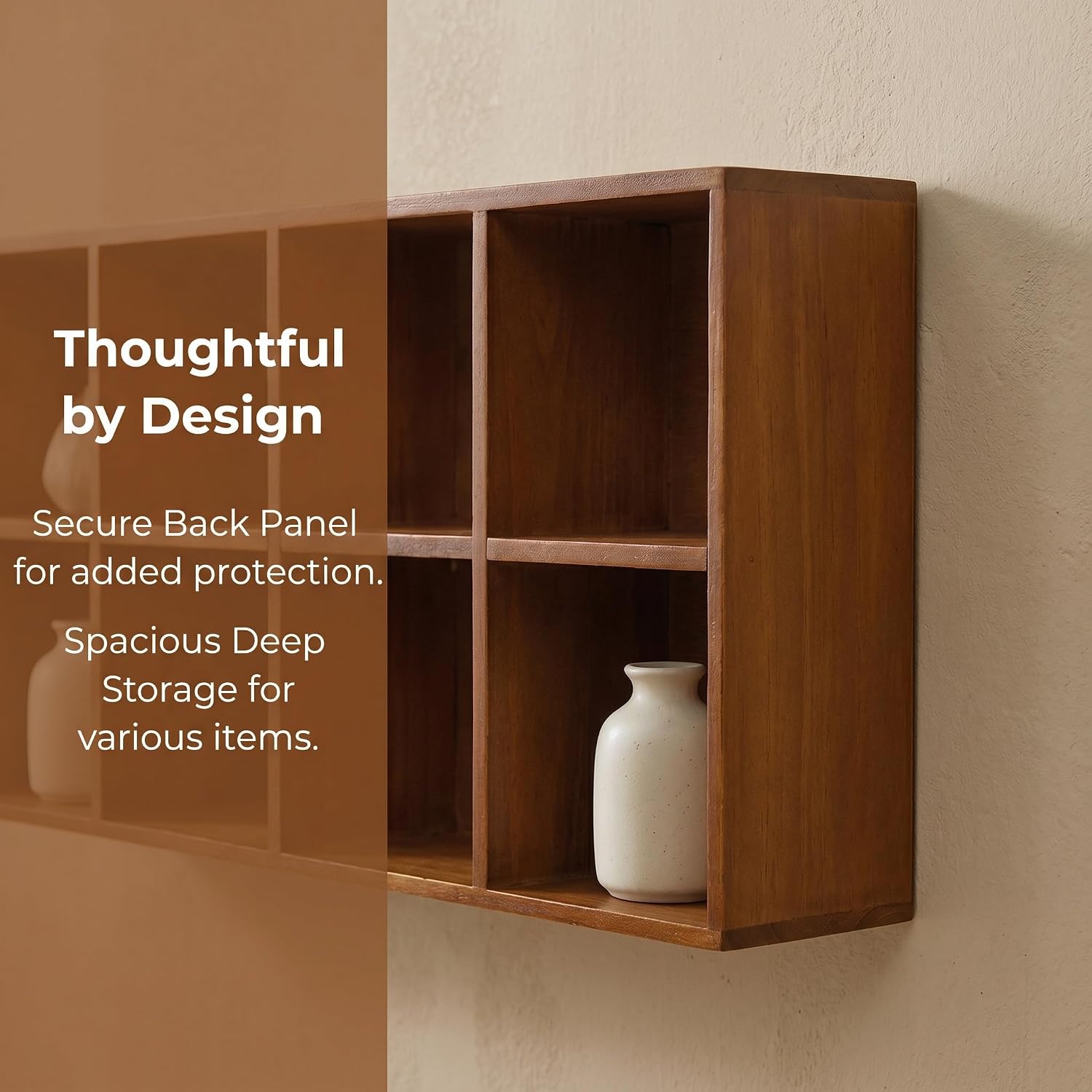 Wooden Hanging Display Shelf Display Case Wall Mounted Shelf for Collectible Figurines Cups Home Kitchen