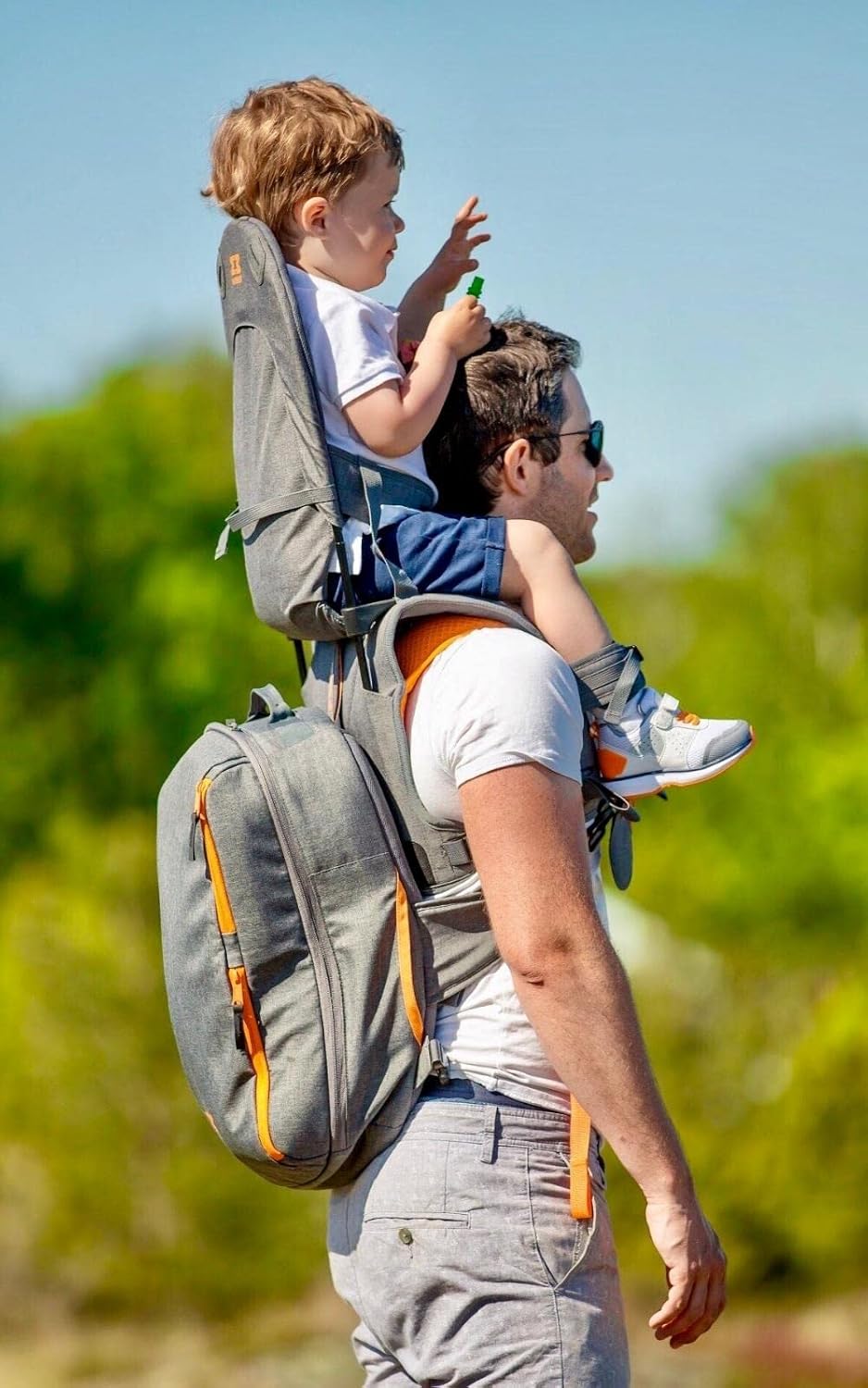 MiniMeis G4 Backpack, Grey-Melange - 28L - Compatible with MiniMeis G4 Child Shoulder Carrier - Image 6