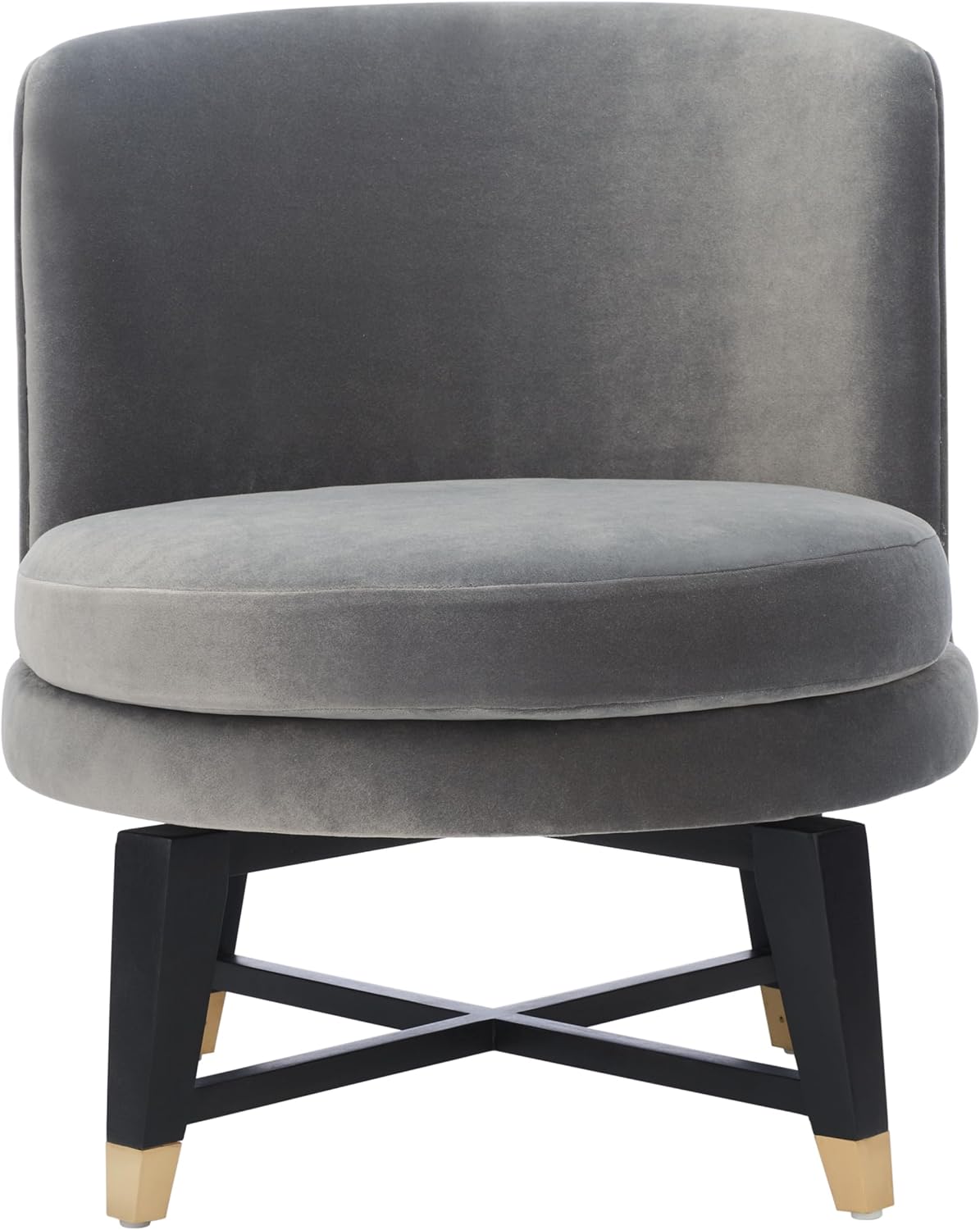 SAFAVIEH Couture Collection Trinity Charcoal Grey Velvet Swivel Accent Chair