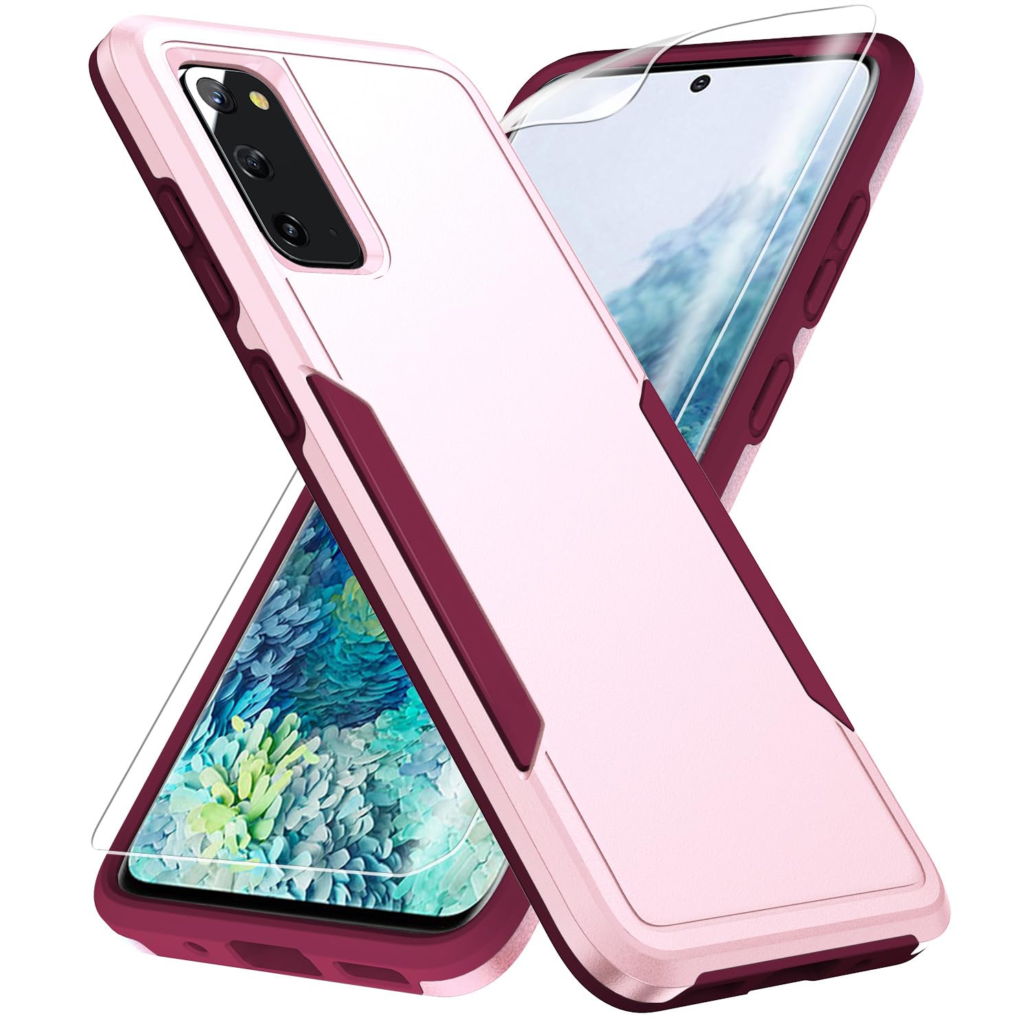 Warsia for Galaxy S20 Case,with Screen Protector [Military Grade Drop Tested] Heavy-Duty Tough Rugged Shockproof Protective Case for Samsung Galaxy