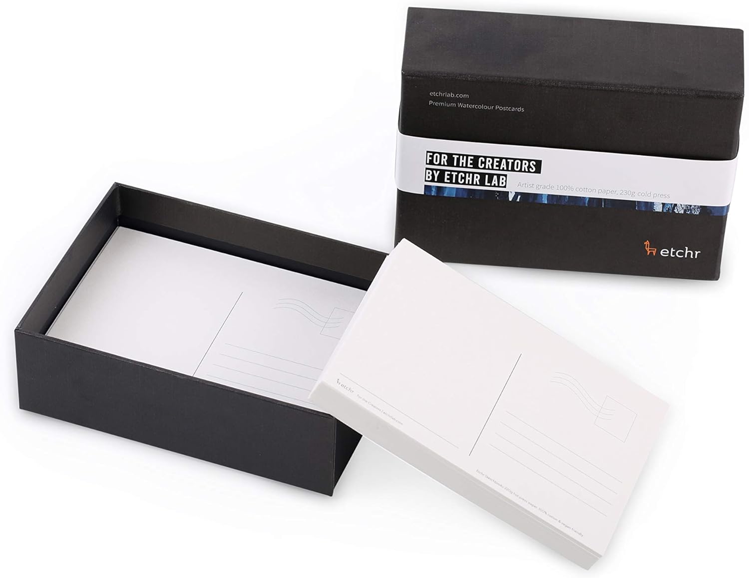 Etchr Watercolor Postcards - Cold Press - Professional Artist Grade 100% Cotton Watercolor Cards for Mixed Media - 100 Cold Press Watercolor Paper Postcards - Vegan-Friendly