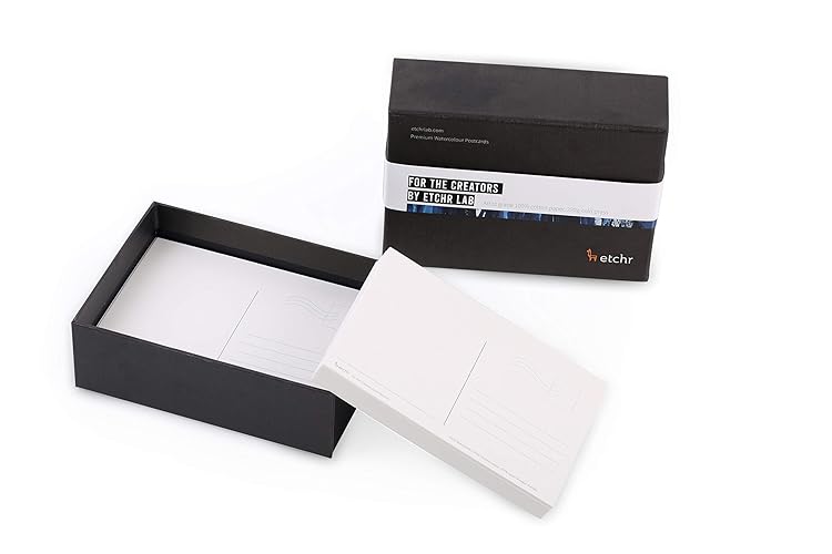 Etchr Watercolor Postcards - Cold Press - Professional Artist Grade 100% Cotton Watercolor Cards for Mixed Media - 100 Cold Press Watercolor Paper Postcards - Vegan-Friendly