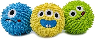 HugSmart Pet – Spiky Monster | 2 – in -1 Plush and Squeaky Spiky Ball for Dog｜No Stuffing Interactive Fetch Dog Toys for Small Medium Large Breeds (3 Pack) (3 Pack)