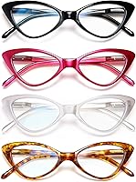 Vista 9 de EYEURL 4-Pack Reading Glasses for Women, Fashion Cat Eye Blue Light Blocking Readers with Spring Hinges,0.00 Anti-Glare/UV Rays