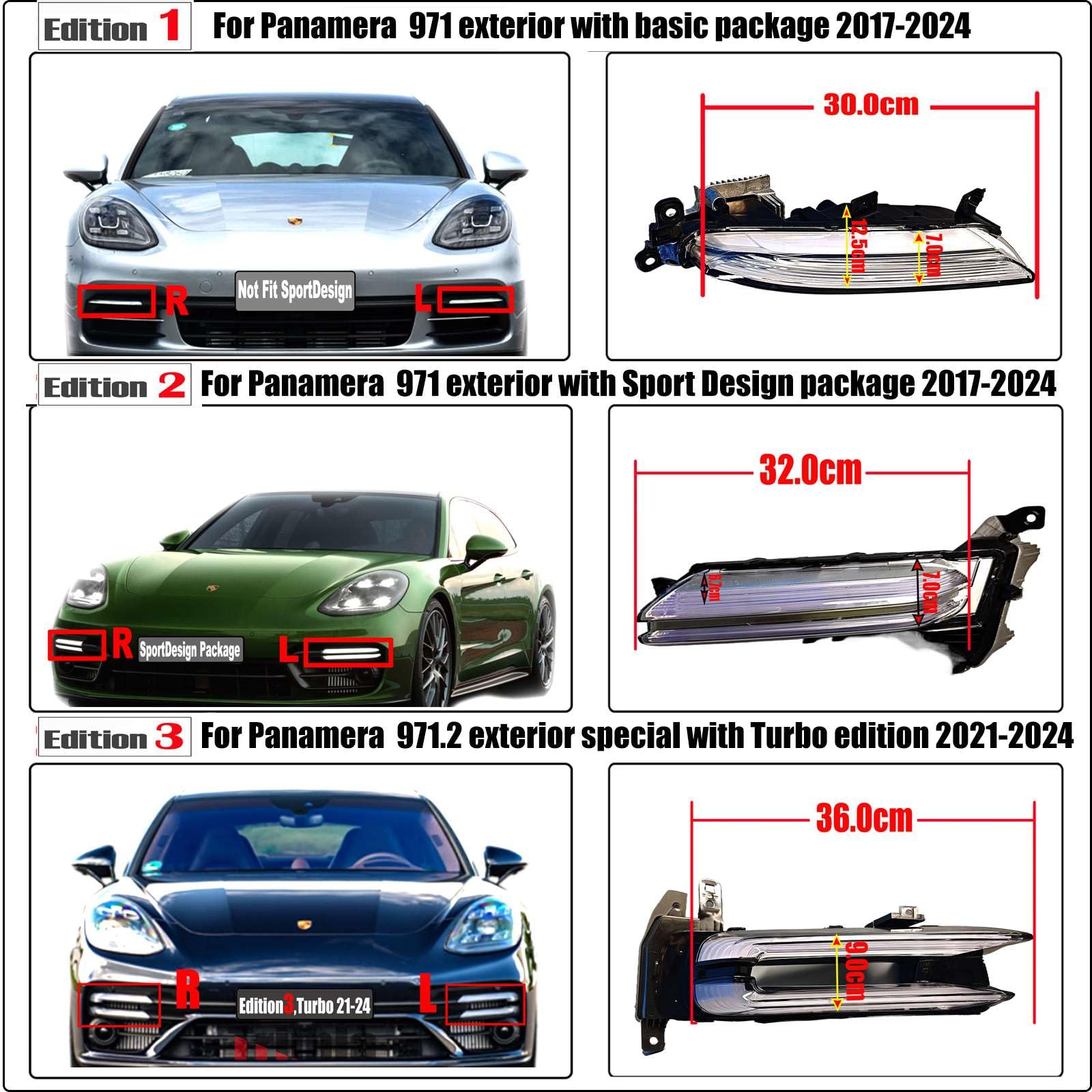 Amazon.com: Trimla DRL Daytime Running Light for Porsche Panamera