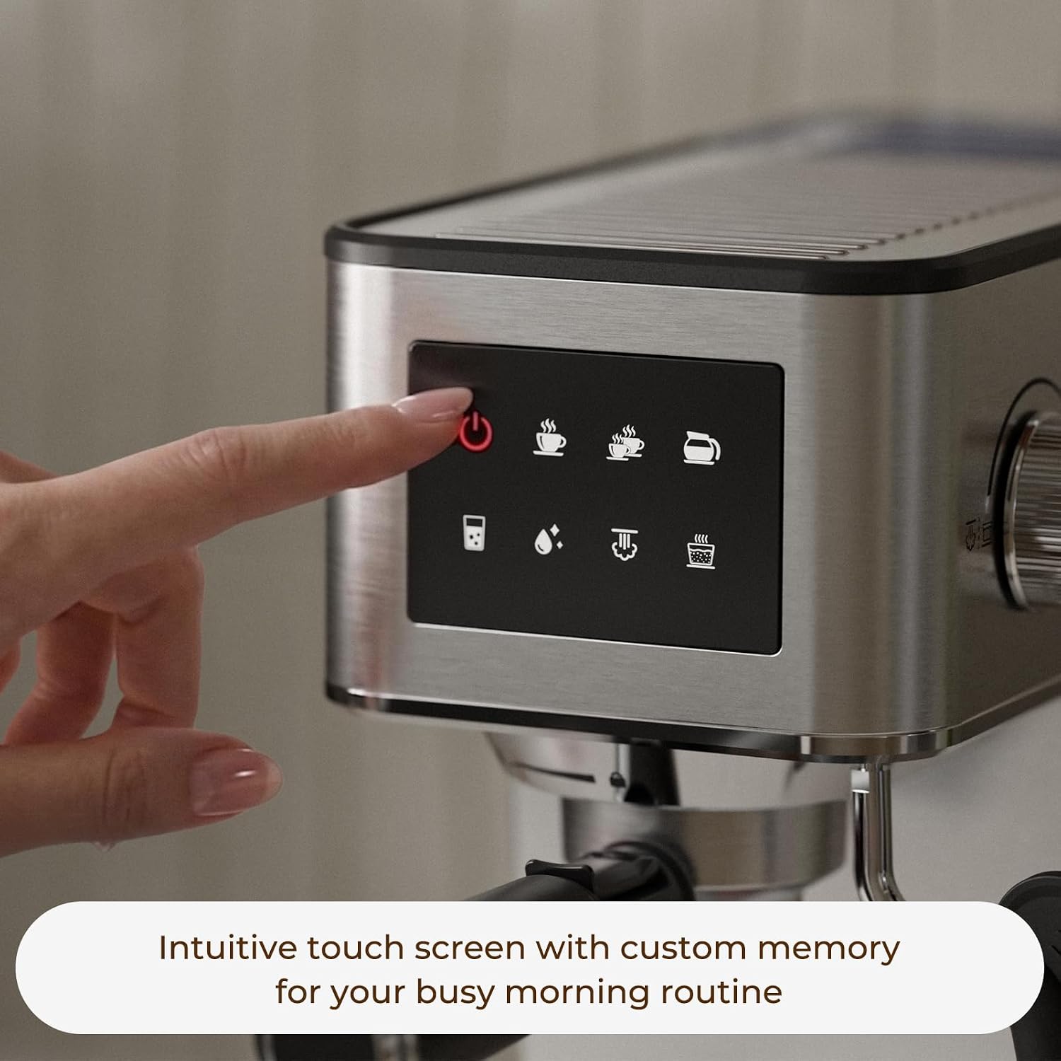 Compact Espresso Machine with Steam Wand, PID + NTC Dual Control