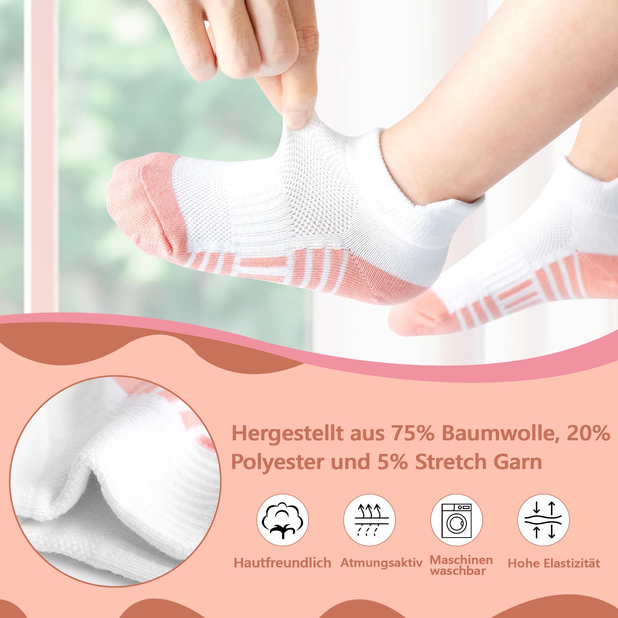 GENTABY Dziewczęce skarpety do sneakersów, dla dzieci, kolorowe skarpety sportowe, do szkoły, 12 par, klasyczne kolory, czarno-białe, oddychające, bawełniane skarpety dla dzieci w wieku 1-14 lat, 20