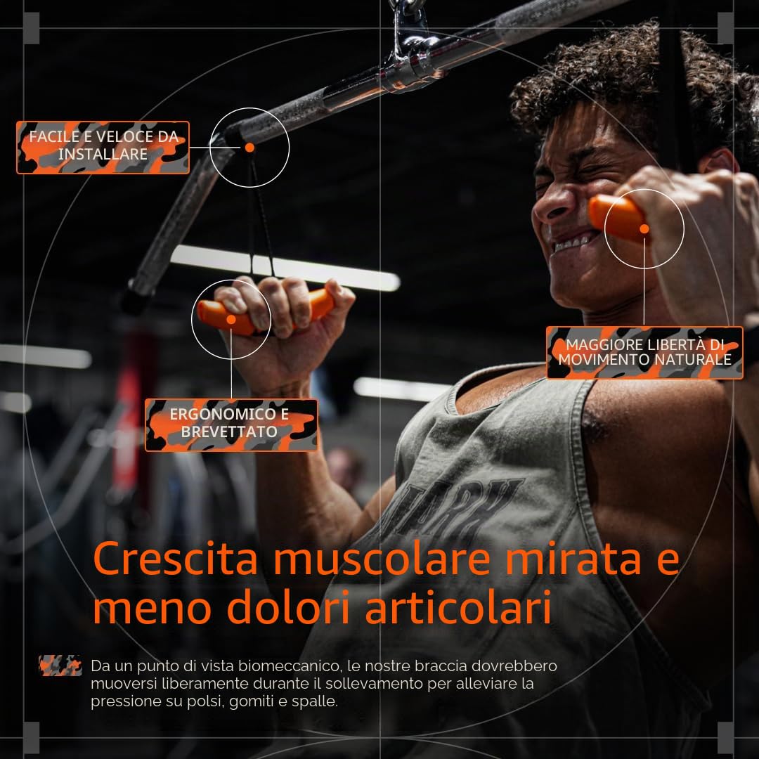 Angles90 Grips Maniglia dinamica d'allenamento per trazioni bilancieri LAT Machine vogatori