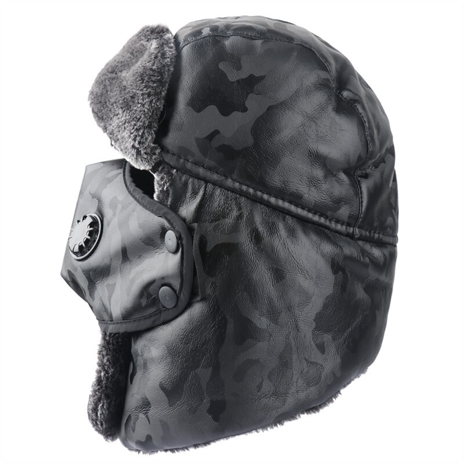 FENOKD Bomber Hats Winter Warm Earflap Bomber Hats Caps Scarf Men Women Hat Earflap Snow Ski Hat Cap Warm (Army Green Camo 56 60Cm)?Army Green Camo-56 60cm