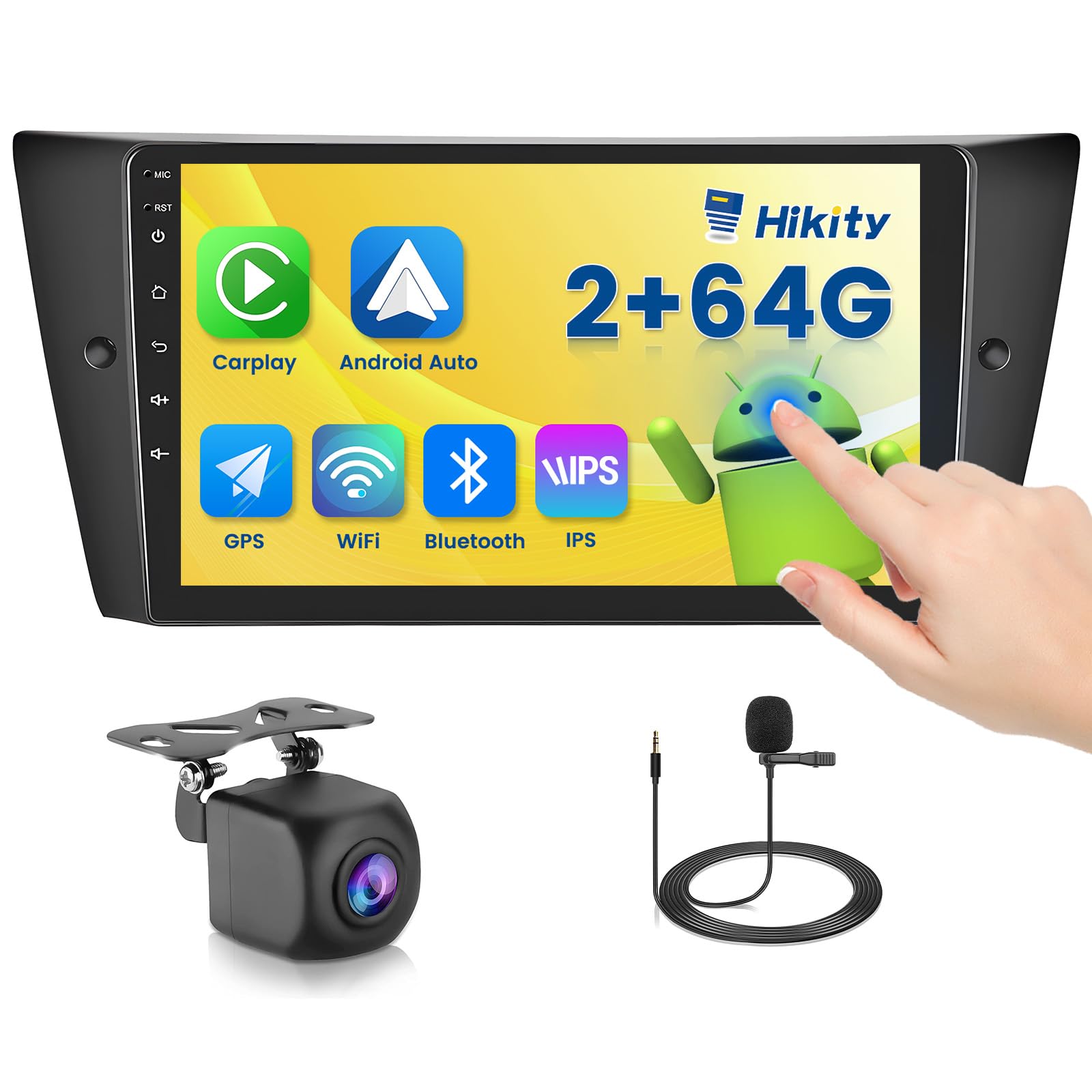 2 32G Hikity Android 13 Autoradio mit Navi für BMW E90 E91 E92 E93