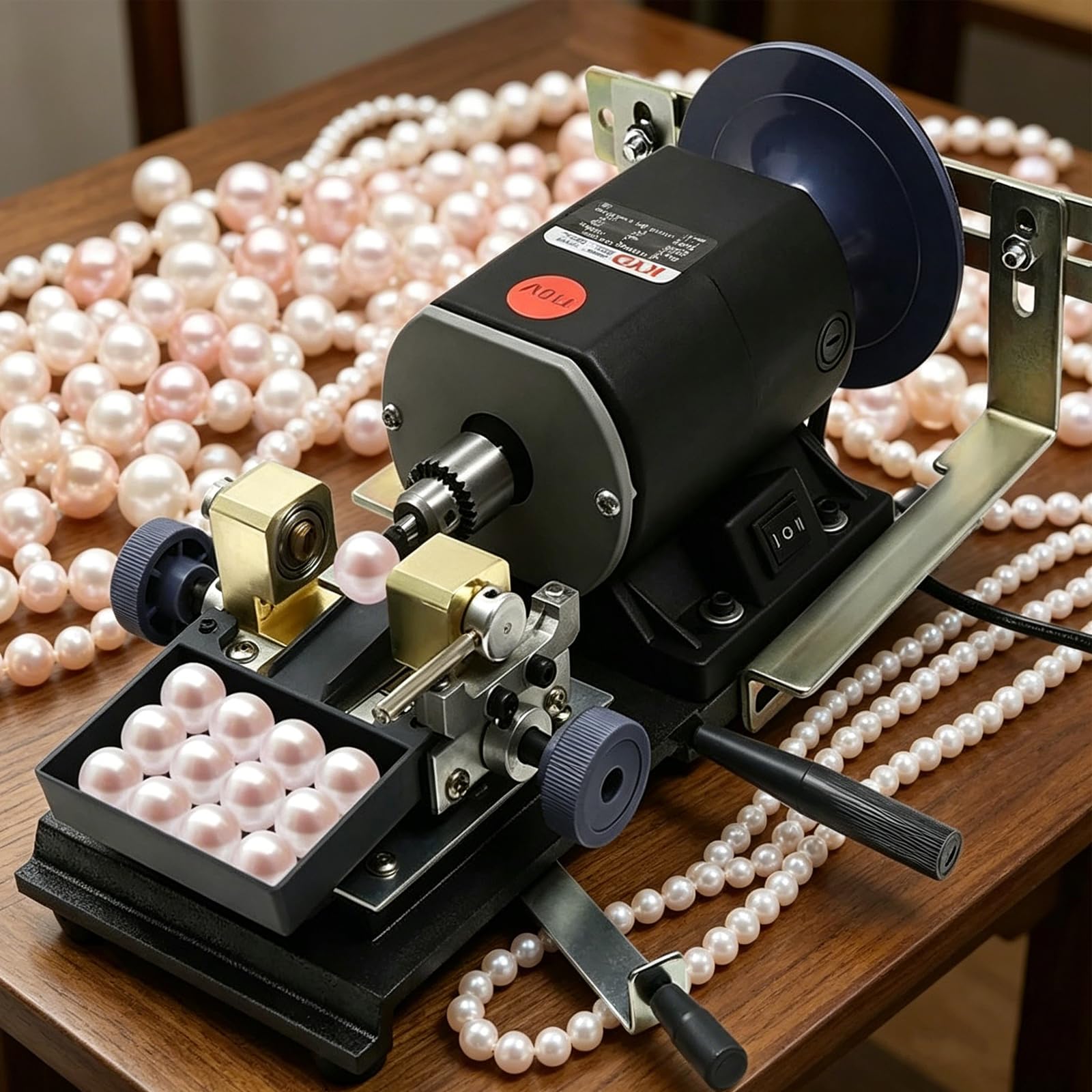 KJZQXYX Pearl Drilling Machine,Speed Adjustable Pearl Drilling, Coral Driller Amber Holding Machine, Bead Polishing Machine,for Jewelry Workshop (480W)