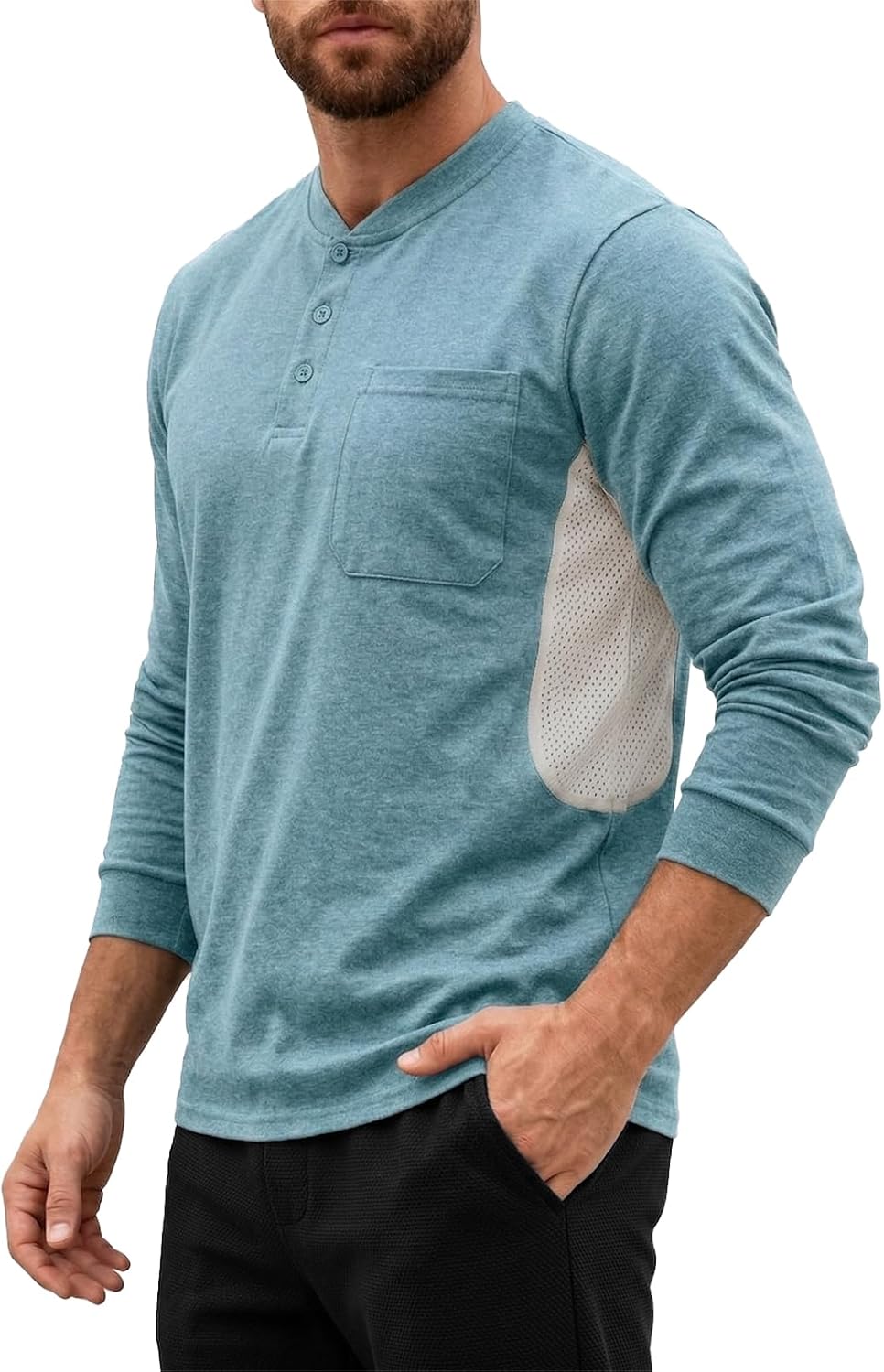 FR Shirts for Men Mesh Vents Summer Vented Long Sleeve Flame Resistant Shirt 5.5oz Lightweight Breathable Welding Shirts