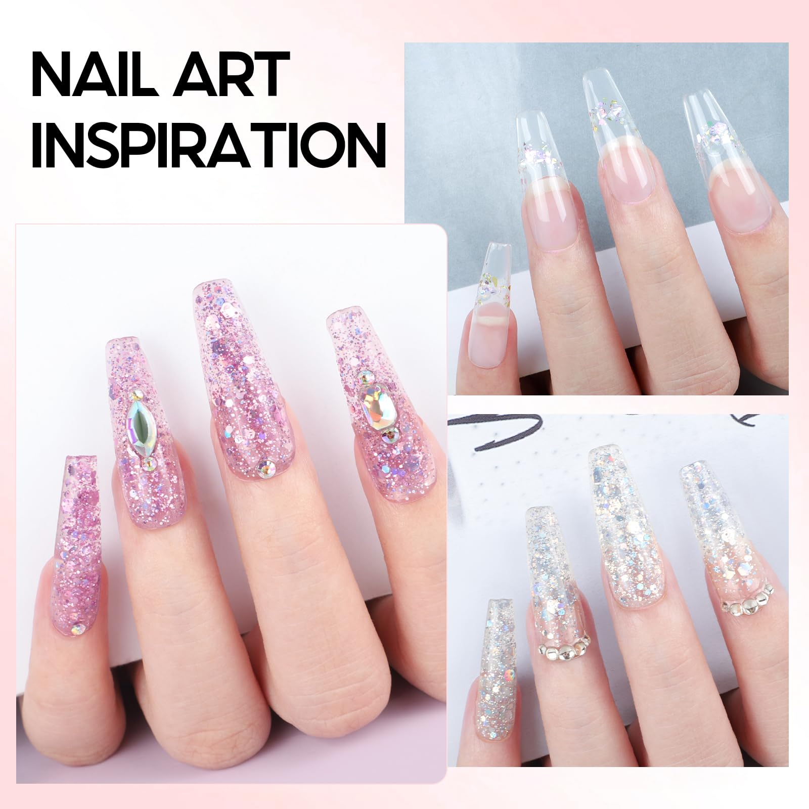 COSCELIA Gel Ricostruzione Unghie 16pcs, 6 Colori 16ml Kit Ricostruzione Unghie con Base e Top Coat Clip Unghie, Soluzione Slip Decorazioni per Unghie Builder Regali per Donne
