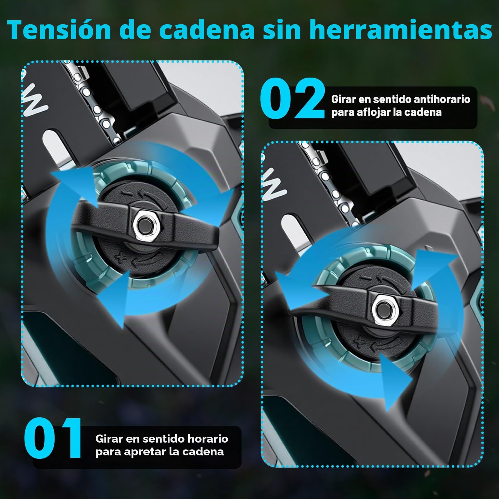 Mini Motosierra Batería para Makita 18V 8 Pulgadas, Motosierra Eléctrica Inalámbrica 600W, Sierra Eléctrica Podar Árboles con Engrasador Automático para Podar y Jardinería (Batería No Incluida)
