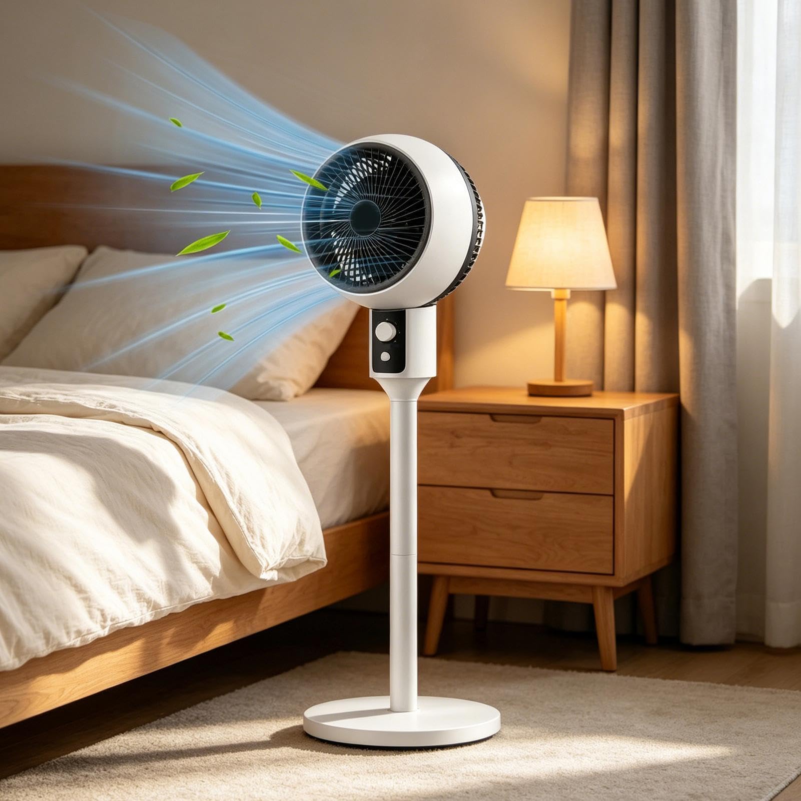 Ventilatore A Piantana A Stelo Sottile, Silenzioso E Potente, 3 | Ventilatore A Piantana per Ufficio, Patio, Negozio, Dormitorio, Bagno, Camera da , Stanza, Casa, Garage