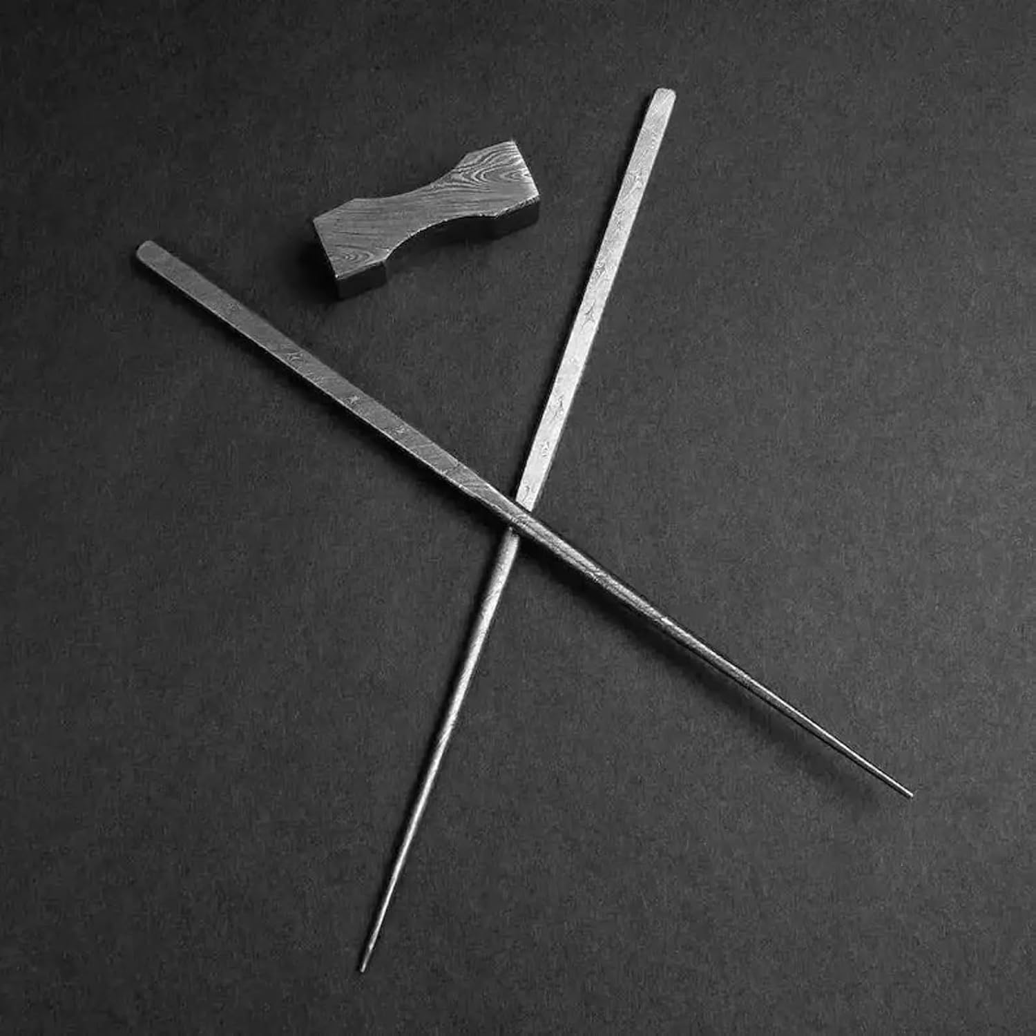 Handmade Damascus Steel Japanese Style Chopsticks - For Sushi Dinner, Ramen, - Custom Chef Gift - For Food Lovers - Christmas Gifts (Damascus Chopsticks)