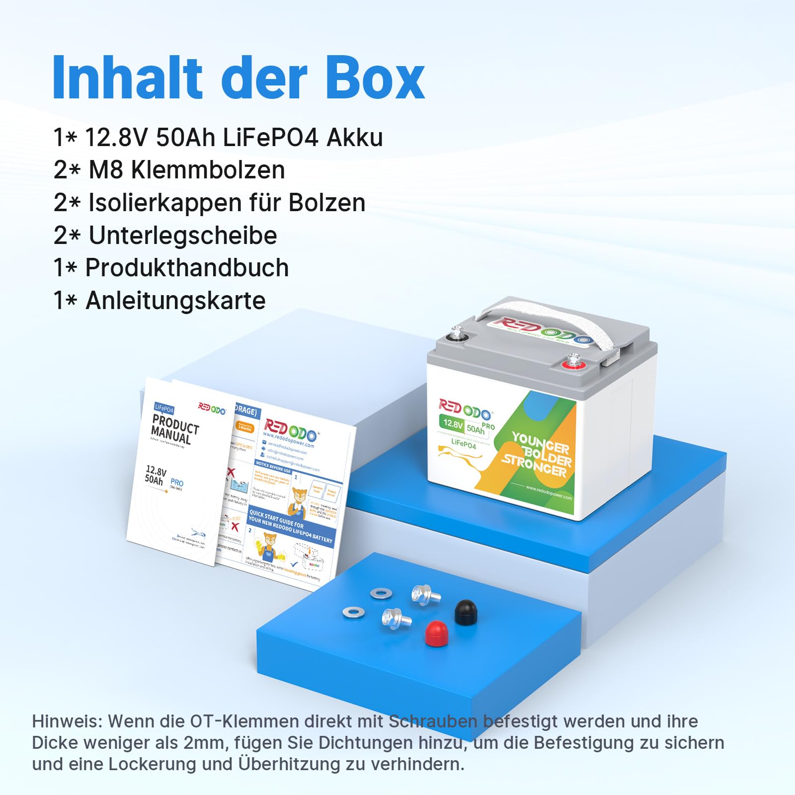 Redodo 12 V 50 Ah LiFePO4 bateria litowa do wykrywania ryb, skuterów dziecięcych, UPS, 4000 + bateria litowa o mocy 256 Wh