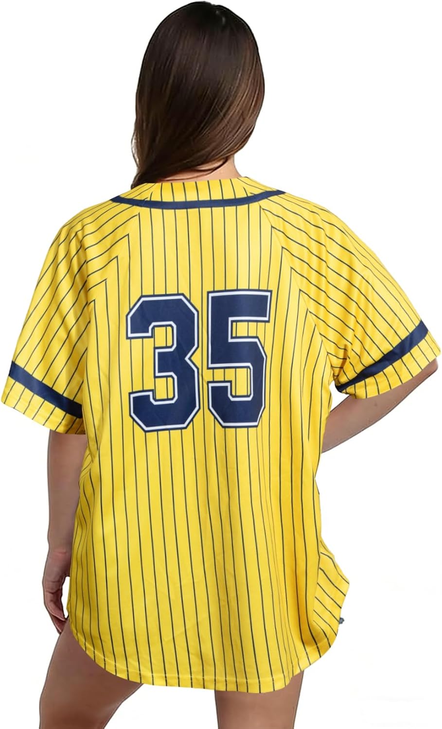 Baseball Jersey for Women Baseball Player Shirt Oversized Striped Button Down Hip Hop Shirt Top