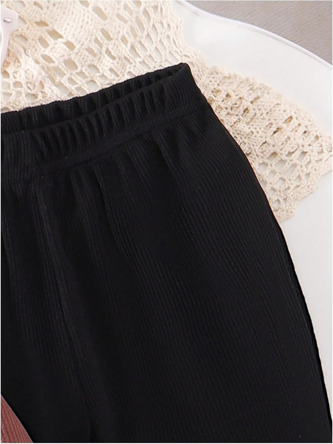 WDIRARA Girl's 2 Piece Outfits Long Sleeve Bow Sweatshirt Flare Pants Set - Image 6