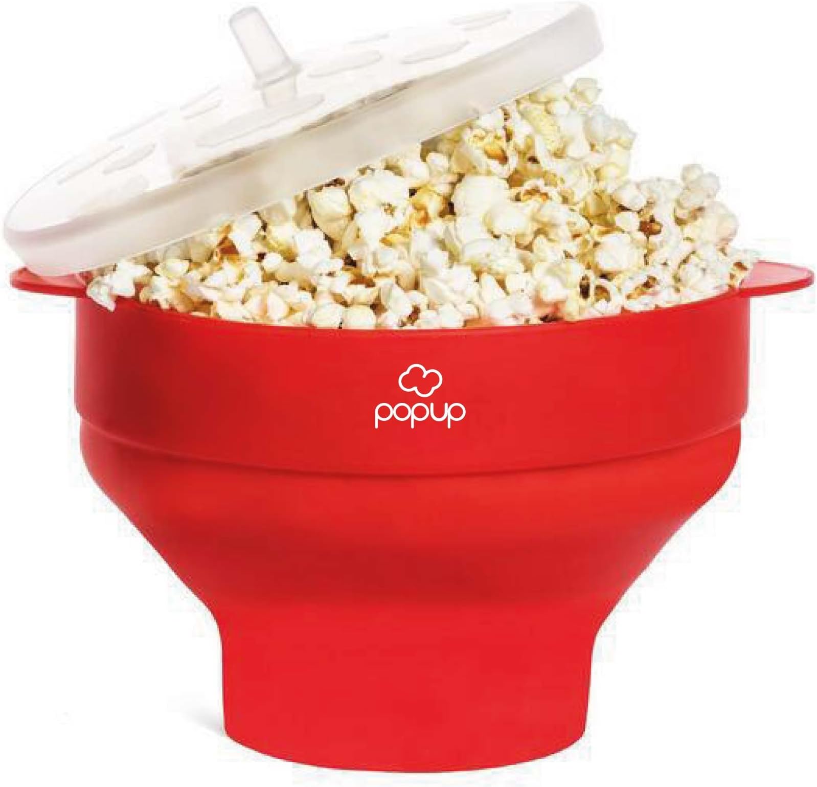 Richard Bergendi PoPuP Microwave Popcorn Popper with Convenient Handles, Silicone Popcorn Maker, Collapsible Bowl with Lid