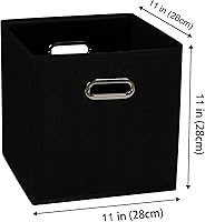 Vista 2 de Yunkeeeper - Contenedores de almacenamiento, cubos organizadores de tela con asa, cubos plegables para almacenamiento de tela o accesorios, 11 x 11