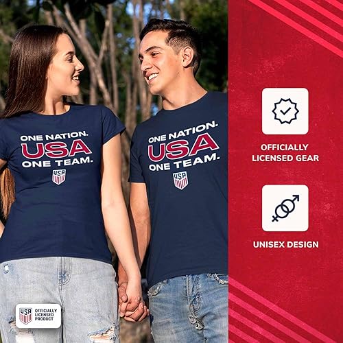 Miniatura 2 de The Victory Camiseta de manga corta unisex para adultos, con eslogan de la Selección Nacional de Fútbol de Estados Unidos, con licencia oficial