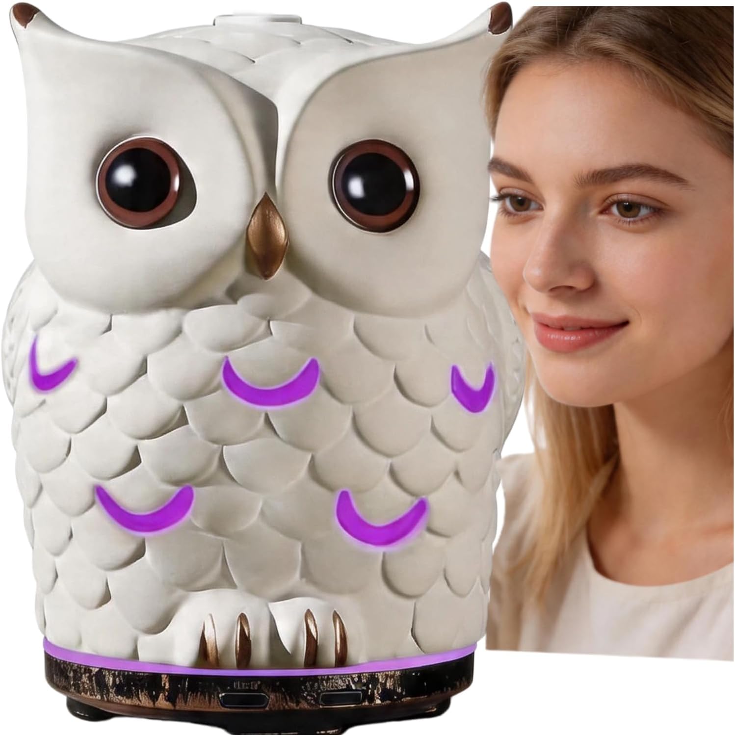 Difusor de Aromas Eléctrico Cerámico 200ml con Luz LED y Temporizador