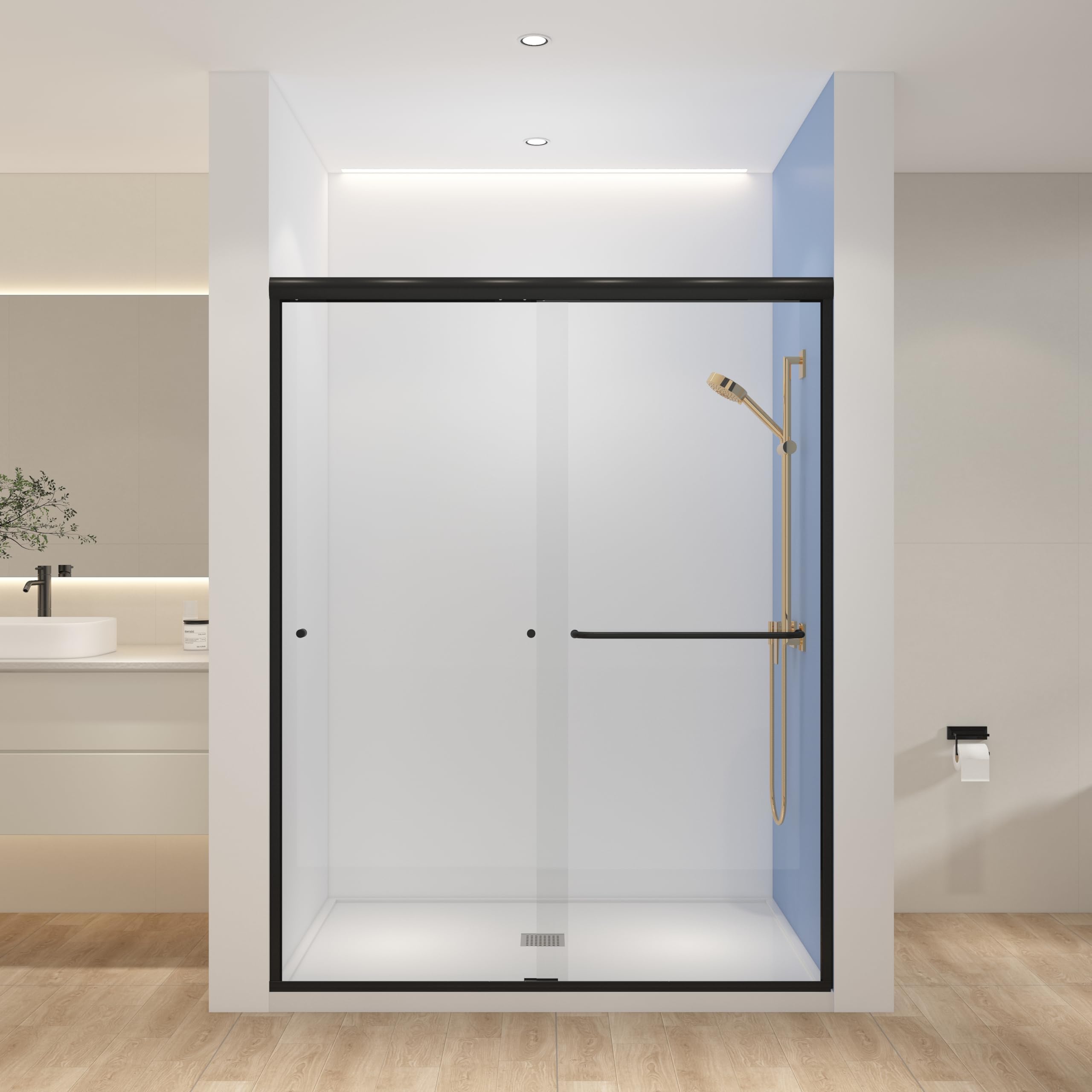 Foskbaths Bathtub Sliding Door, 48"W x 56"H Tub Shower Door, Bathtub ...