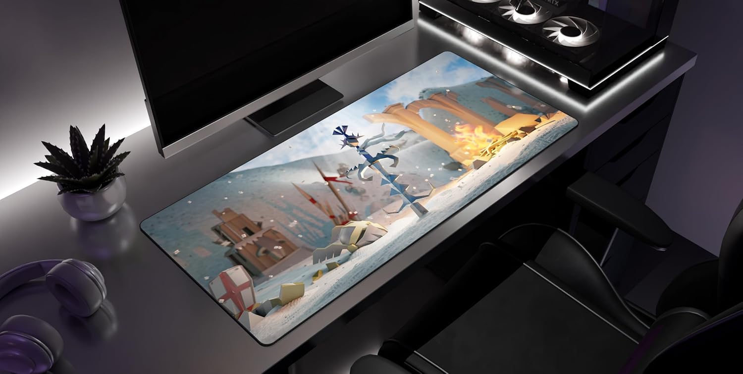 Godsword - Old School RuneScape Gaming Desk Mat – Large Extended Mouse & Keyboard Pad
