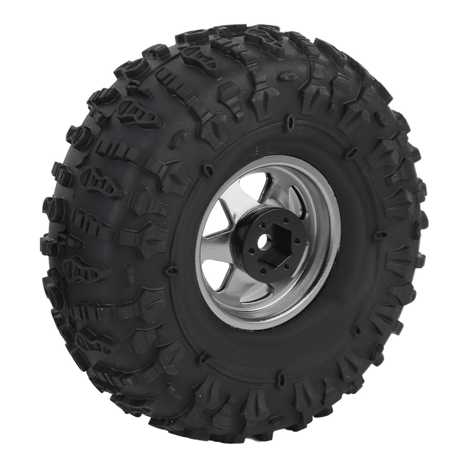 Sorandy 4 szt. Zestaw Opon do Gąsienic RC, Zestaw Opon Gumowych 1,9 Cala, Felg Metalowych z głęboką piastą sześciokątną do Osi SCX10 D90 Hpi, Złoty (Z)