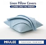MIULEE Boîte de 2 Linge de maison décoratif Burlap Couvertures d'oreillers de la côte Ferme Boho Accent Oreillers pour Canapé Voiture Couch Chambre à coucher Salon Décor 18x18 Bleu clair de pouce