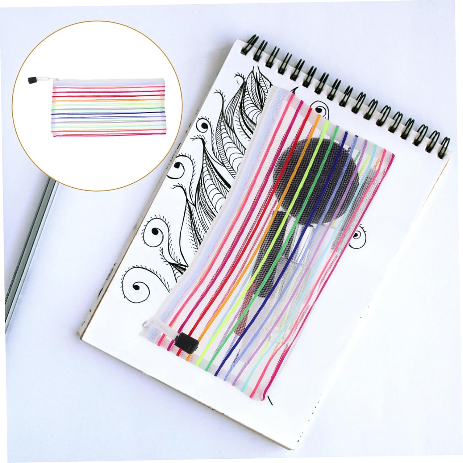 DOITOOL 6pcs Cash Organizer Bags Zipper Pouches for Lottery Tickets Money Bag Pen Storage Oxford Cloth Material