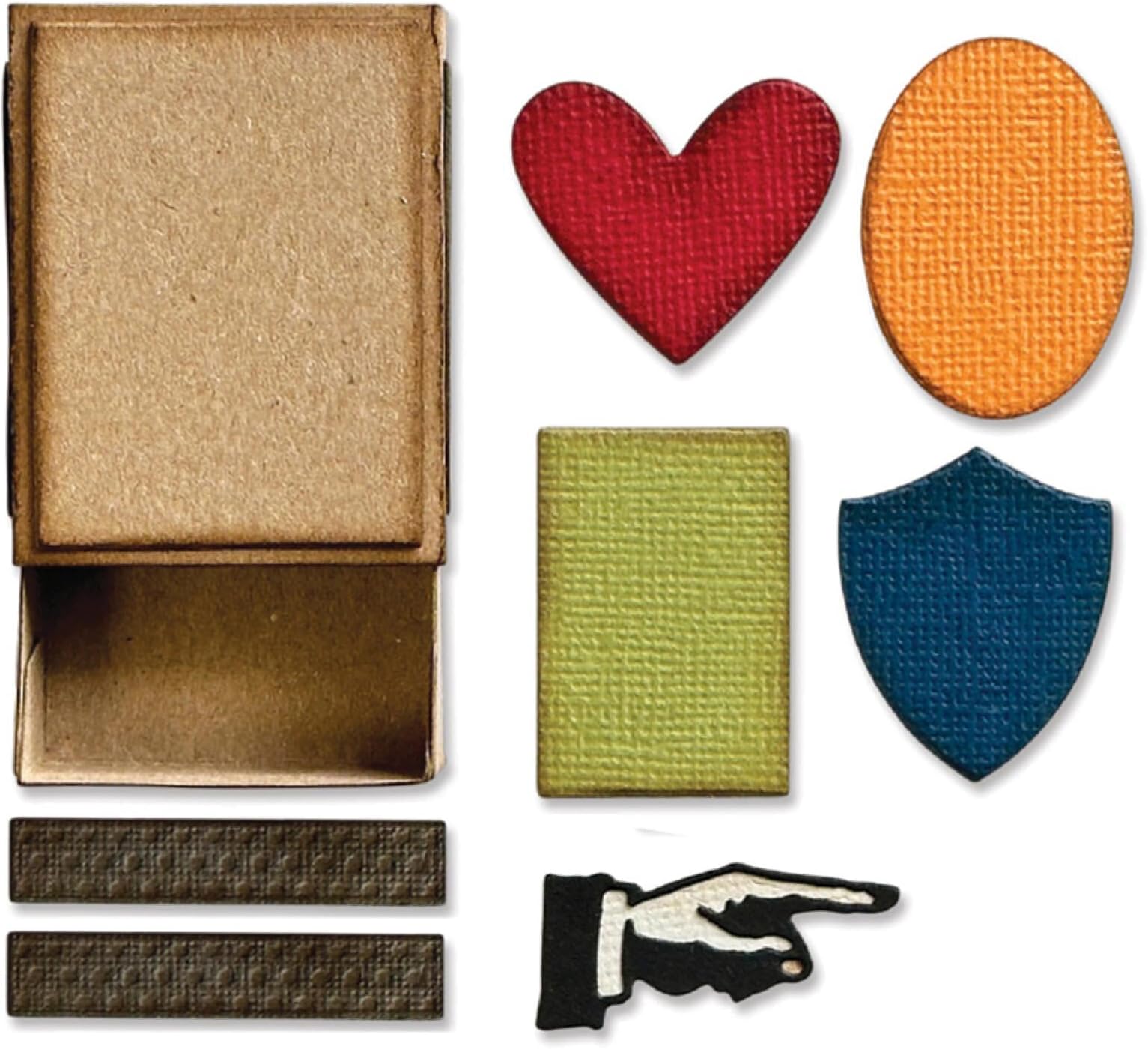 Vault Matchbox Dies for Card Making Matchbox Oval Hearts Rectangular Frame Metal Cutting Dies for Paper Crafting DIY Scrapbooking Embossing Stencil Die Cuts Punch Template Molds Arts Crafts