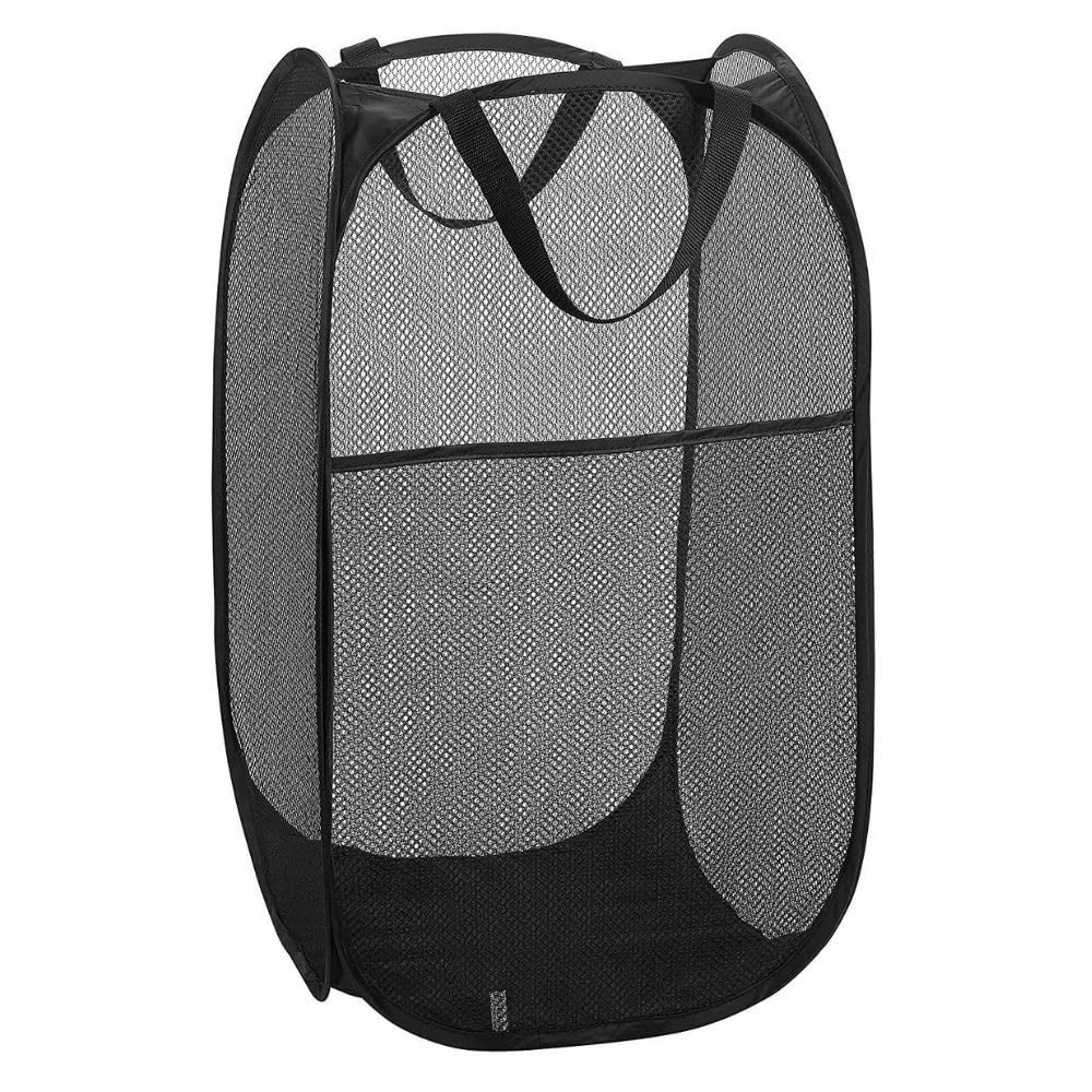 Simplized Popup Laundry Hamper - (1 & 2 Pack) Foldable Pop-up Mesh Hamper Dirty Clothes Basket with Carry Handles