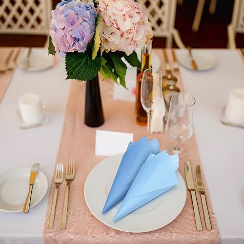 Miniatura 29 de Zhanmai Paquete de 100 servilletas de cóctel de 5 x 5 pulgadas, servilletas festoneadas de papel de color degradado con bordes festoneados, almuerzo