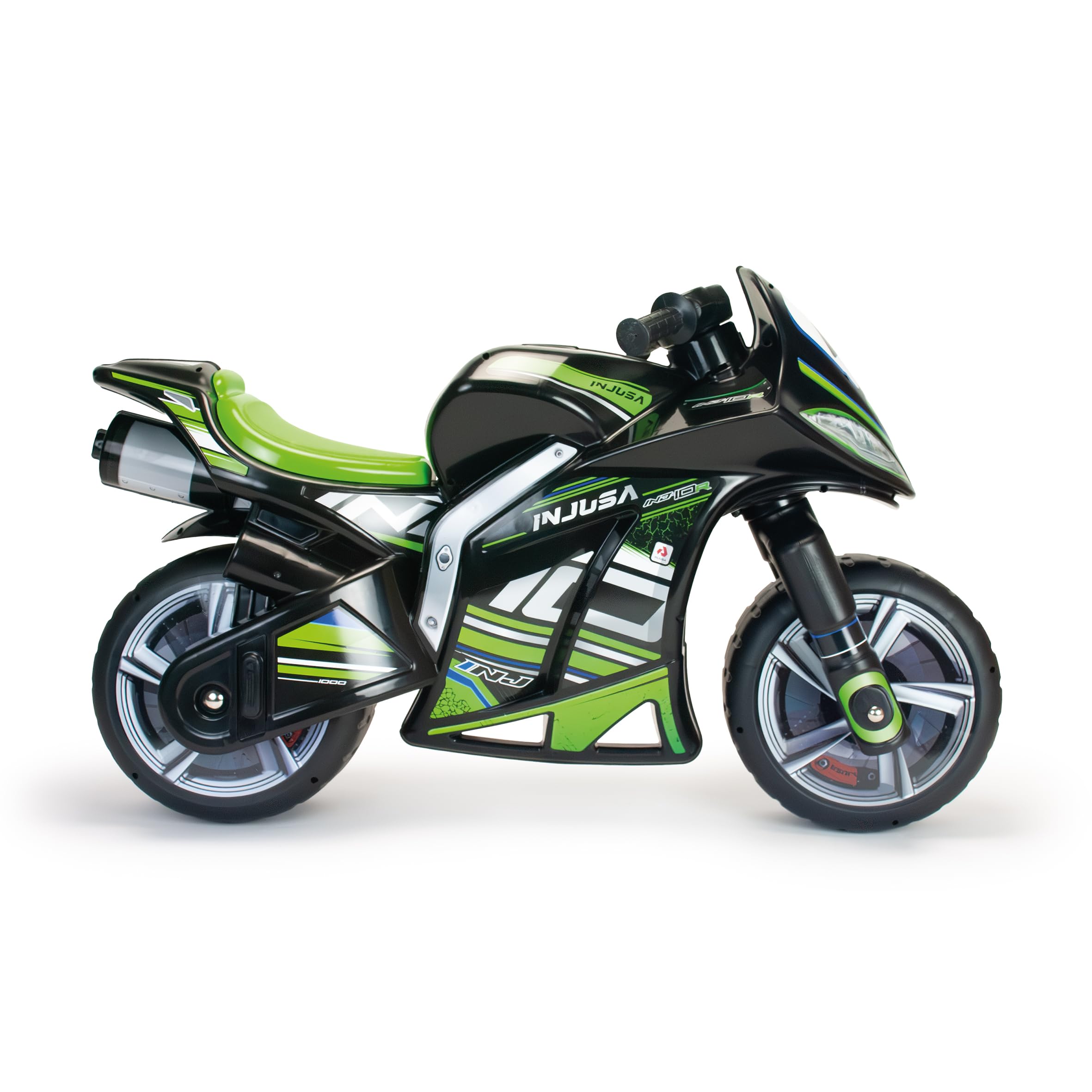 Jeździk Motocyklowy Dla Dzieci Winner XL – Czarny Motorek Biegowy Dla Dzieci Od 4 Do 7 Lat – Stabilny, Sportowy i Bezpieczny – Wyprodukowano w Hiszpanii - INJUSA