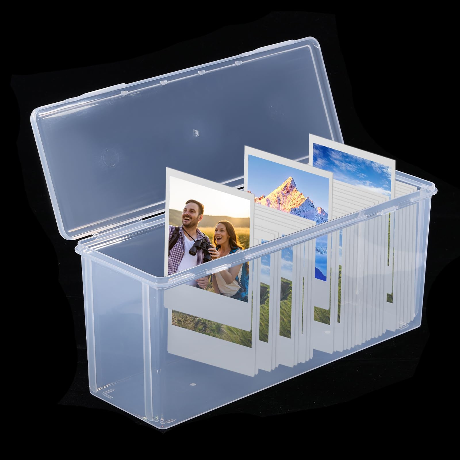CHGCRAFT Graded Sports Card Plastic Storage Box with Lid Transparent Trading Card Storage Graded Card Case Baseball Card Case for Display Psa Card Rating Card Loose Cards 11.8×4.17×5 inch