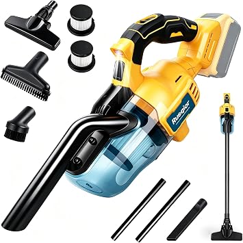 Cordless Vacuum Compatible with DeWalt 20V Battery, 5 in 1 Handheld Electric Vacuum Cleaner with 400W Powerful Motor, 46 CFM Portable Hand Vacuum for Home Pet Hair, Car Battery Not Included
