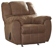 McGann Faux Leather Oversized Manual Rocker Recliner&comma; Light Brown
