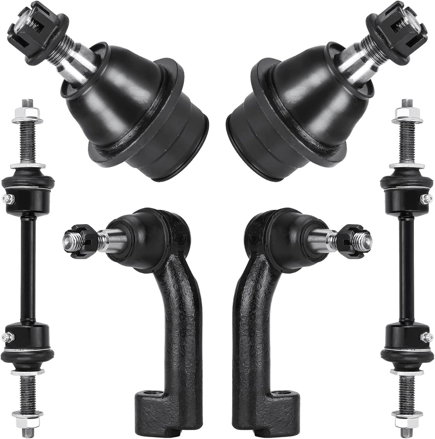 4WD Front Upper Control Arm w/Ball Joint for Ford F150 2009-2014 (Exc. SVT Raptor), Stabilizer Sway Bar Links Tie Rod Ends Suspension Kit K80306 K80308 K750362 K500008 ES800514 10PCS