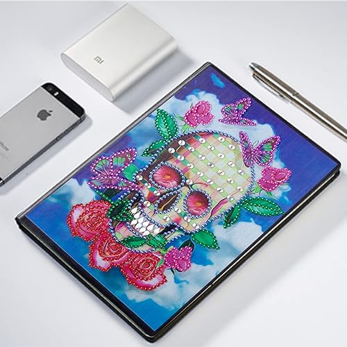 Miniatura 6 de 4 paquetes de cuadernos de pintura de diamantes de Halloween – A5 5D DIY esqueleto con forma especial de diamantes cuadernos de bocetos de arte de
