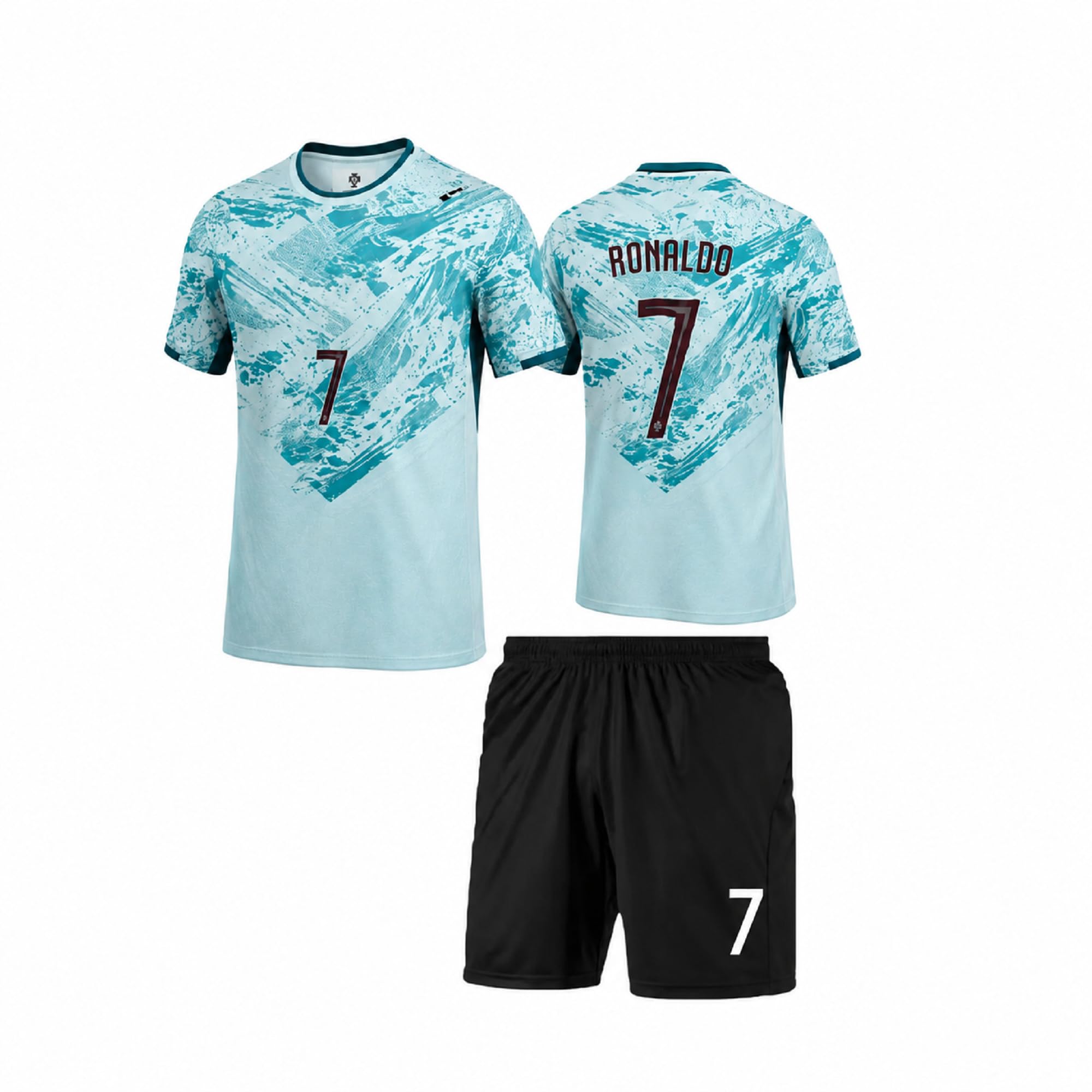 Ronaldo 7 New Football Team Jersey 2024-25 Al-Nasser Team Jersey with Shorts for (Kids,Boys and Men)-image-19