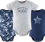 The Peanutshell Maillots de corps à manches courtes, 100% Outfits de coton pour les garçons, taille Nouveau-né à 18-24 mois, Camo bleu