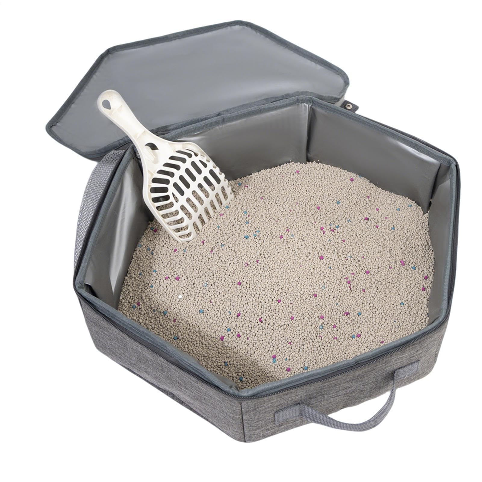 Boîte à litière pour chat étanche et pliable pour voyage en voiture