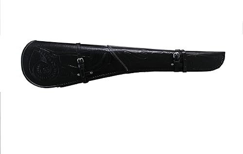 Funda para escopeta de rifle de mano de cuero genuino Western Hardcase negro
