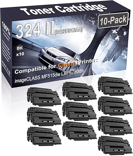 Paquete de 10 cartuchos de impresora láser compatibles imageCLASS MF515dw LBP6780dn (alta capacidad) para Canon 324 II 3482B013AA cartucho de