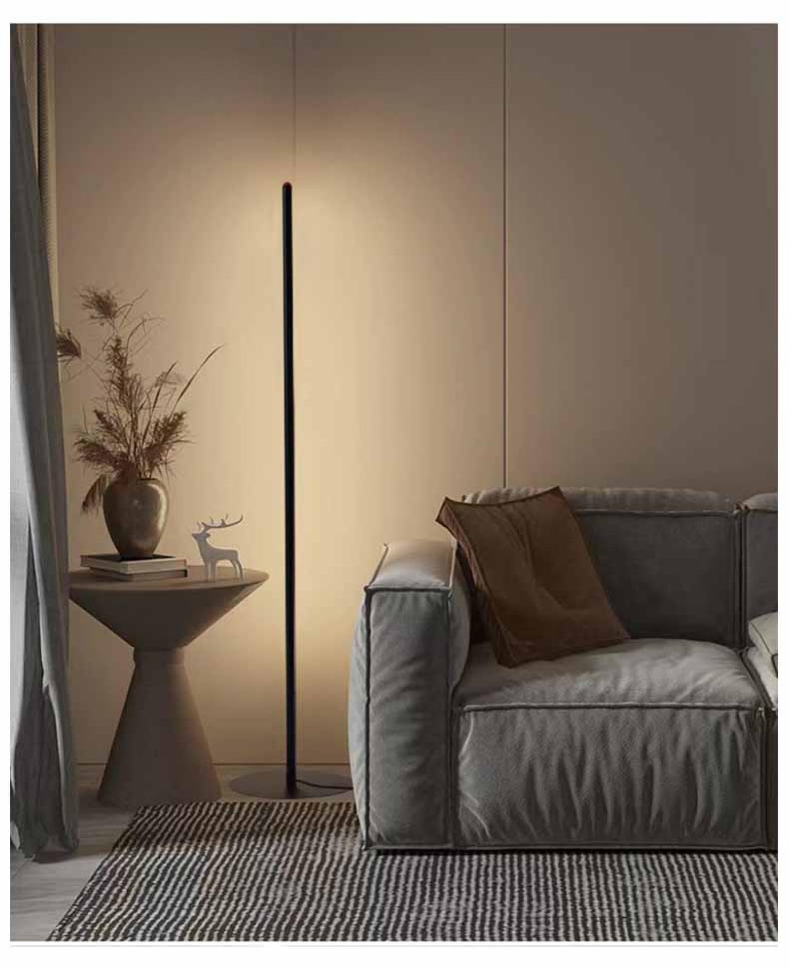 Corner Floor Lamp, Remote Control Floor Lamp with Remote Control Minimalist Adjustable 3 Color Lighting, Vertical Led 39.3 Inch Tall Floor Lamp for Living Room, Room, Office, Etc.
