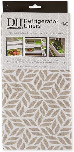 Miniatura 2 de DII Colección de revestimientos para refrigerador, no adhesivos, se pueden cortar para adaptar su tamaño, 12 x 24pulgadas, diseño de hoja abstracta