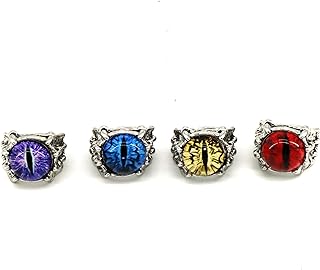 4 Pcs Devil Evil Eye Ring Demon Eye Ring Hell Demon Ring Men Alloy Rings Chinese Dragon Claw Rings Gothic Punk Rings Halloween Accessory